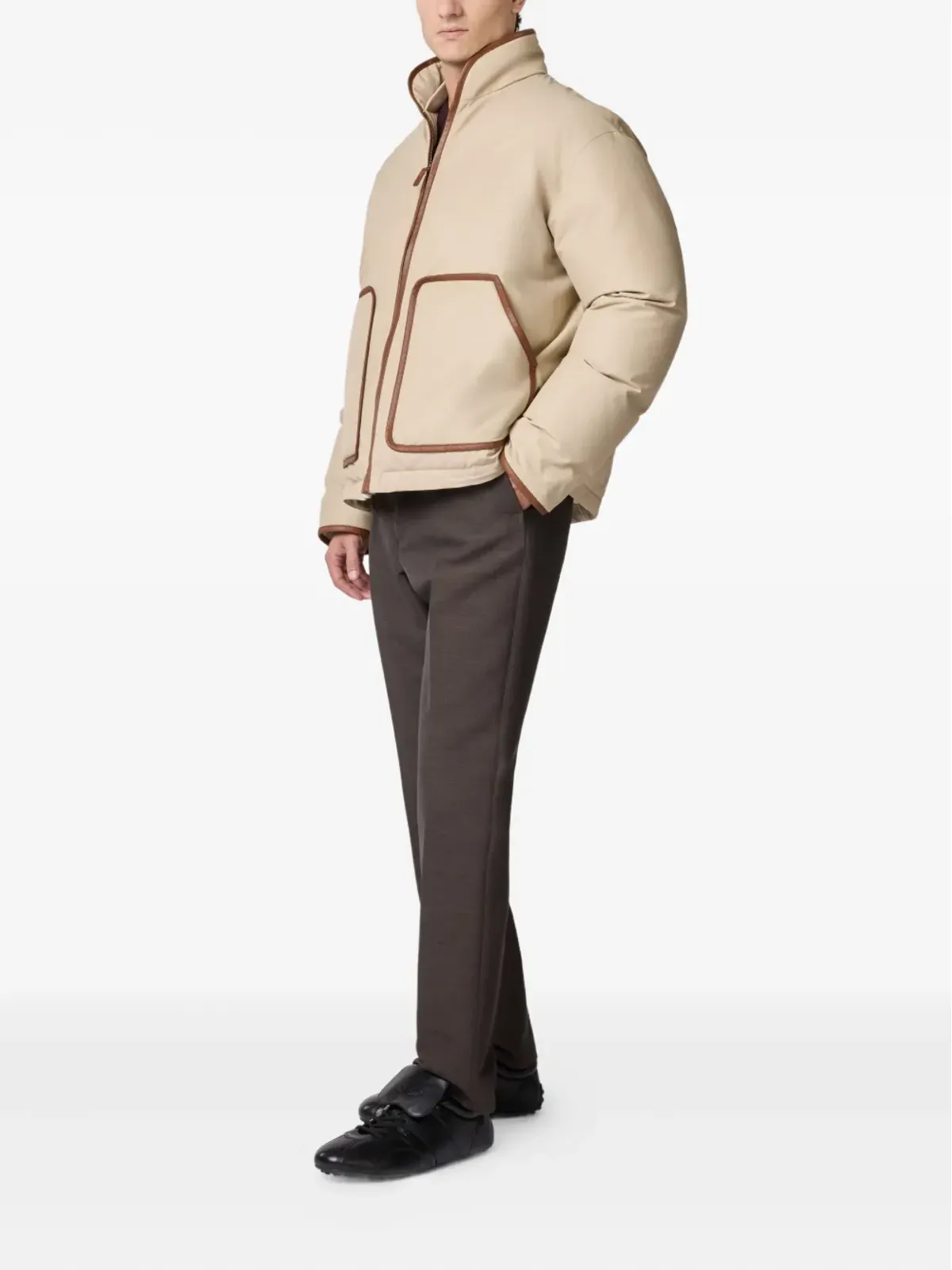 Tod's レザー トリム ダウンジャケット - ニュートラルカラー - 画像2