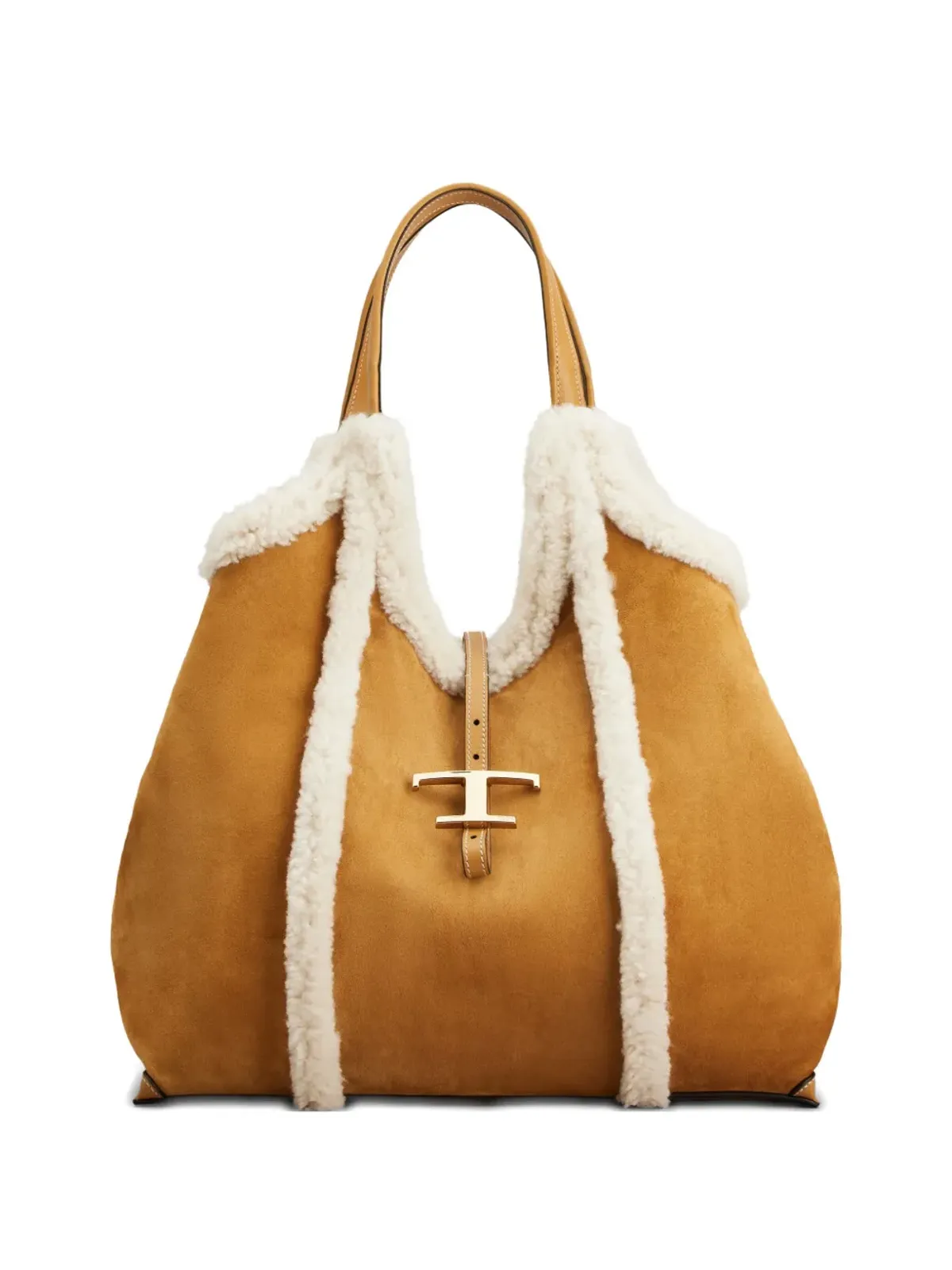 Tod's シアリング-トリム Tバックル ショルダーバッグ - ブラウン - 画像1