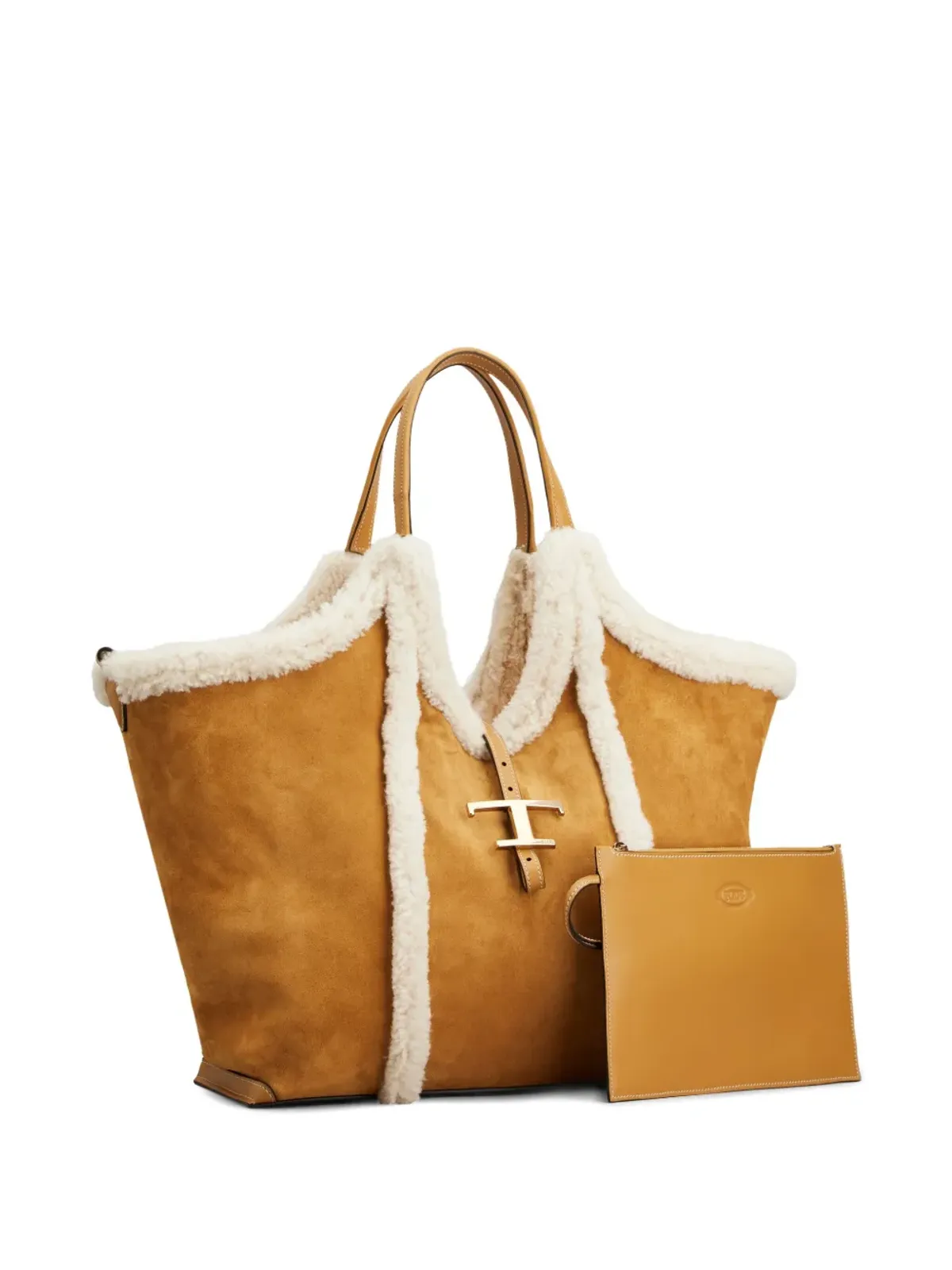 Tod's シアリング-トリム Tバックル ショルダーバッグ - ブラウン - 画像2