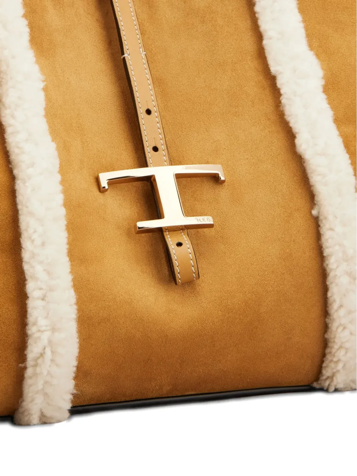 Tod's シアリング-トリム Tバックル ショルダーバッグ - ブラウン - 画像4