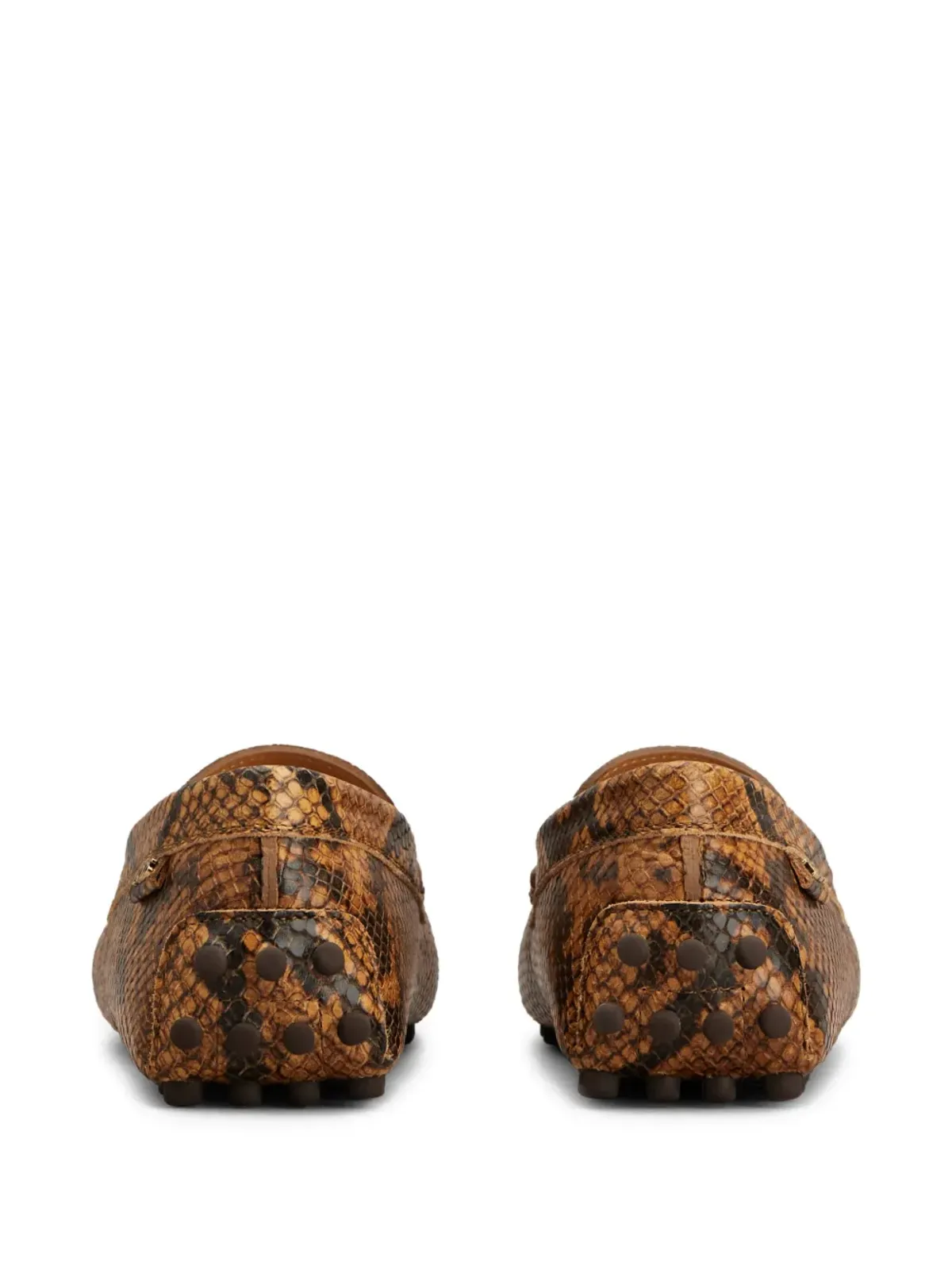 Tod's ヘビ柄ローファー - ブラウン - 画像3