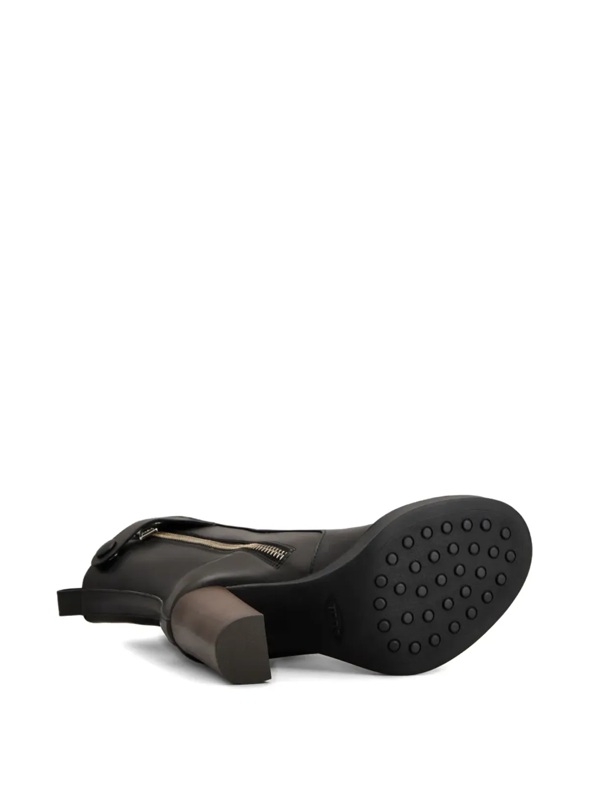 Tod's レザー ジップファスナー付き ブロックヒール ブーツ - 画像3