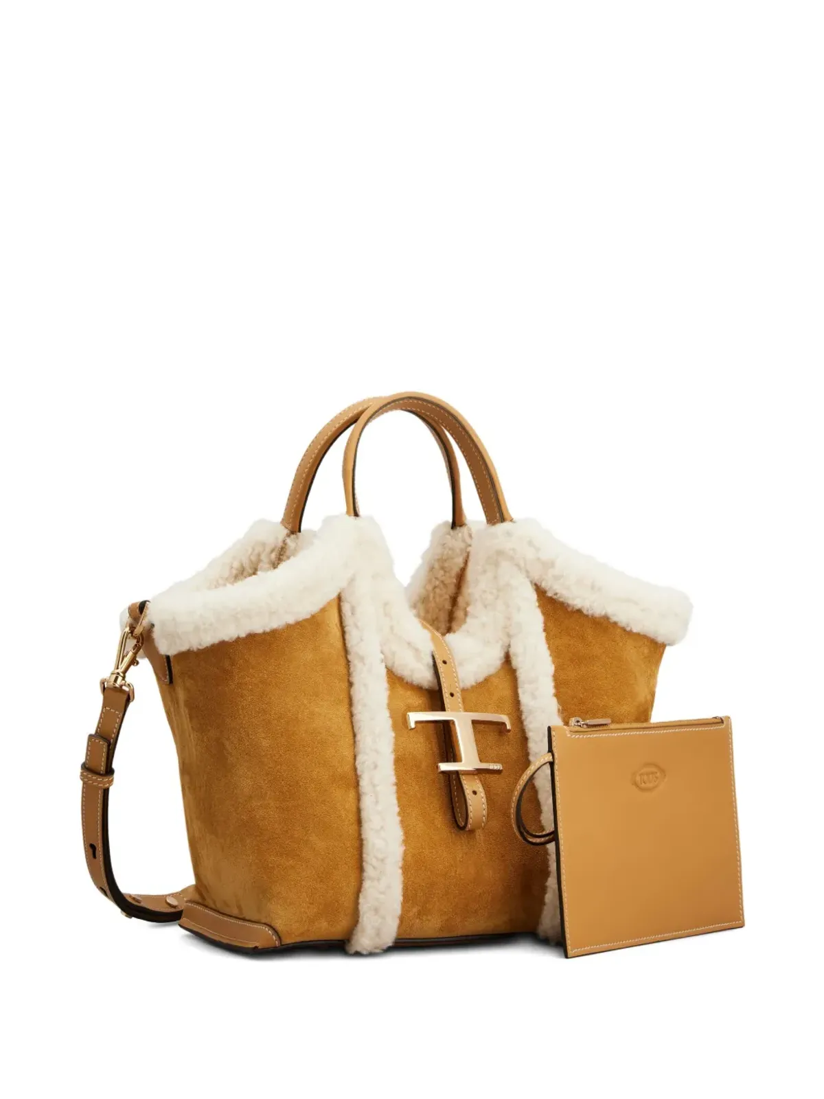 Tod's シアリングトリム付きスエードバッグ - ブラウン - 画像2