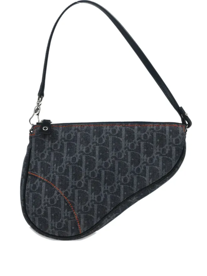 Christian Dior Pre-Owned ビンテージ Christian Dior トロッター・サドルハンドバッグ 2005年 ブルーの商品画像