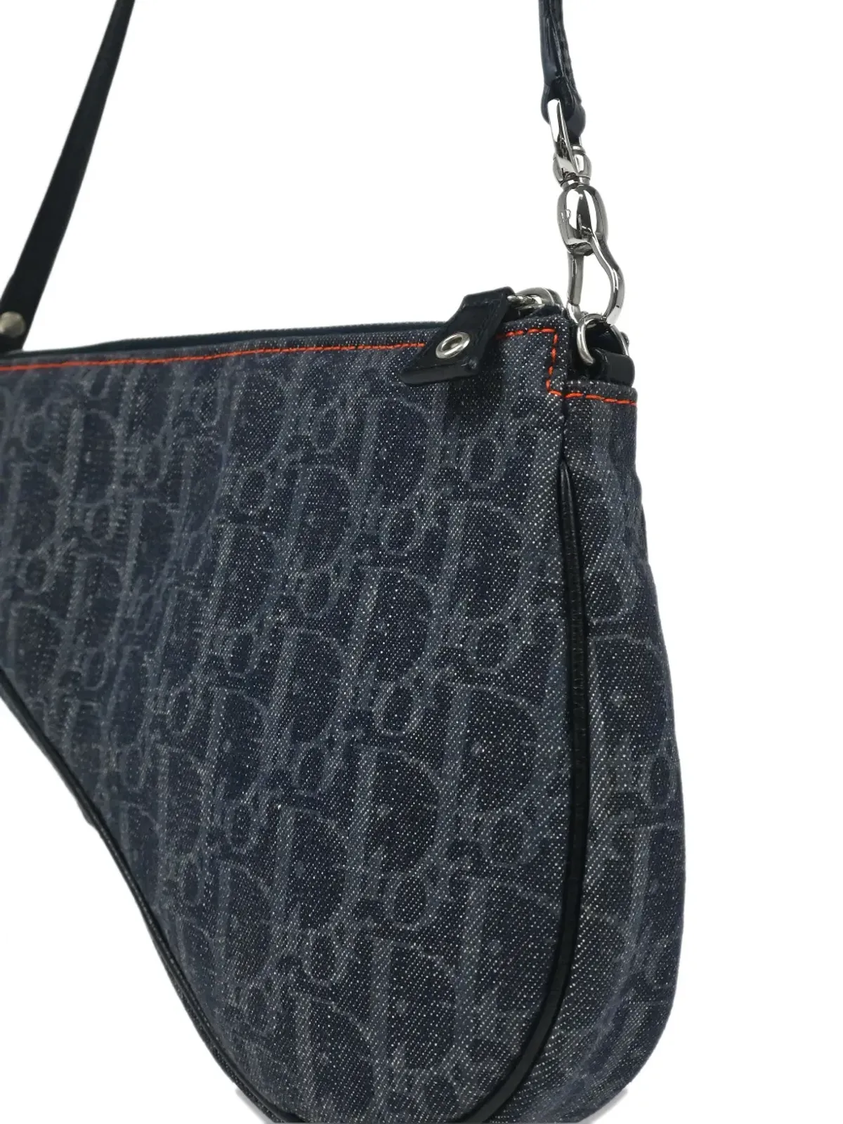 ビンテージ Christian Dior トロッター・サドルハンドバッグ 2005年 ブルー - 画像3