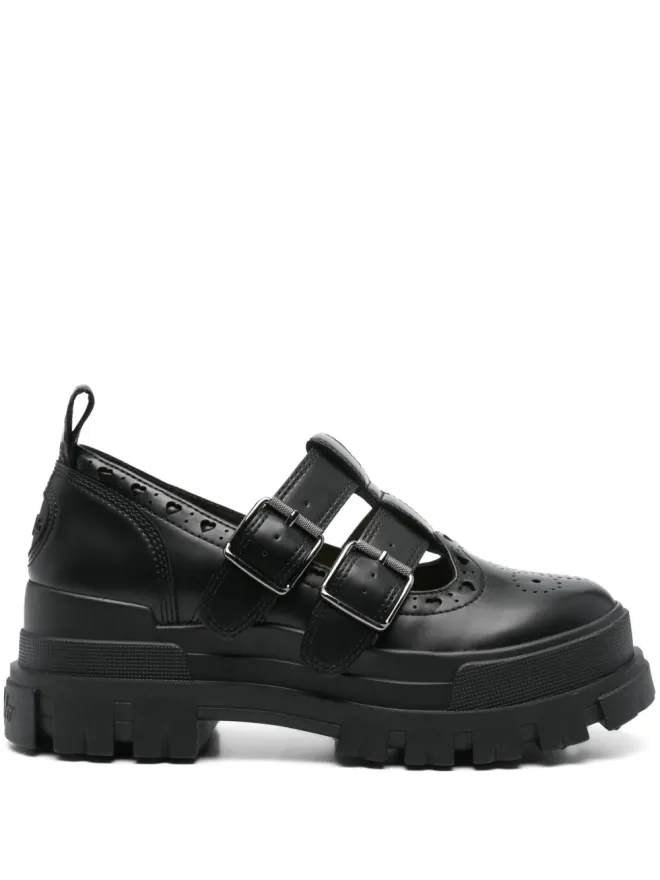 Buffalo Buffalo Aspha Jane Heart brogues - Blackの商品画像