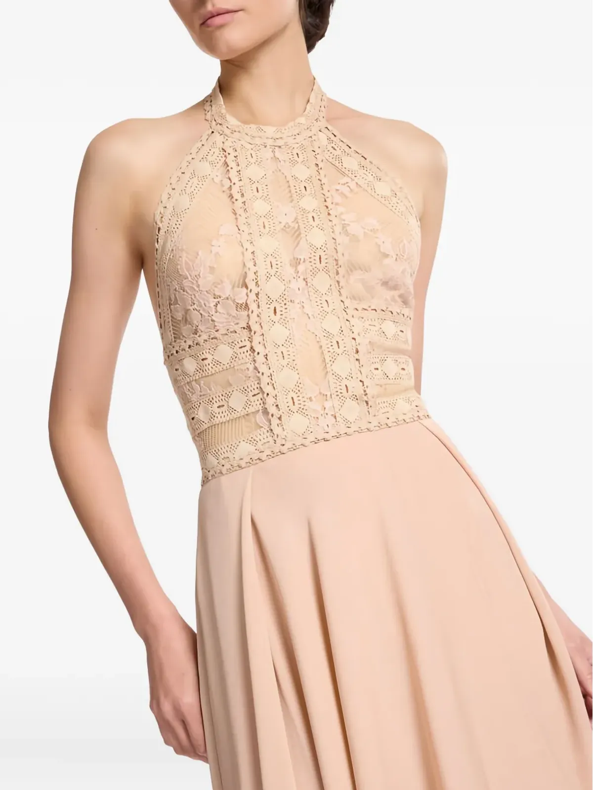 Elie Saab レースインサートホルターネックドレス - 画像3