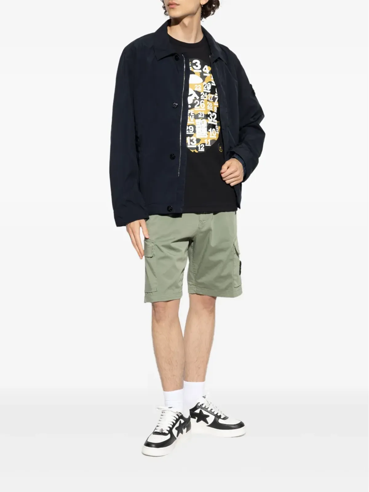 Stone Island パラカデューテ カーゴショーツ グリーン - 画像2