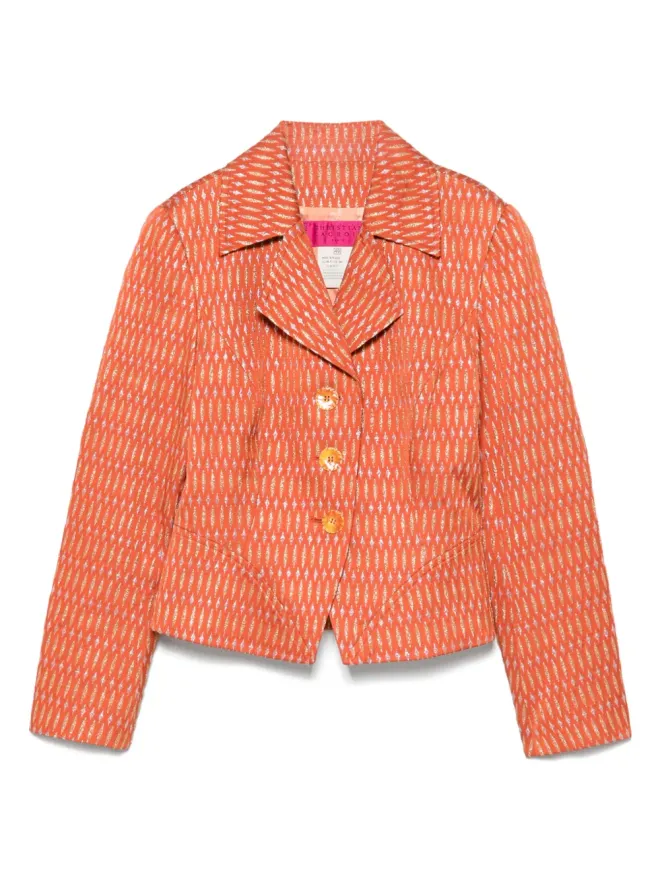 Christian Lacroix Pre-Owned Christian Lacroix Pre-Owned 1980年代パターンジャカードジャケット - オレンジの商品画像