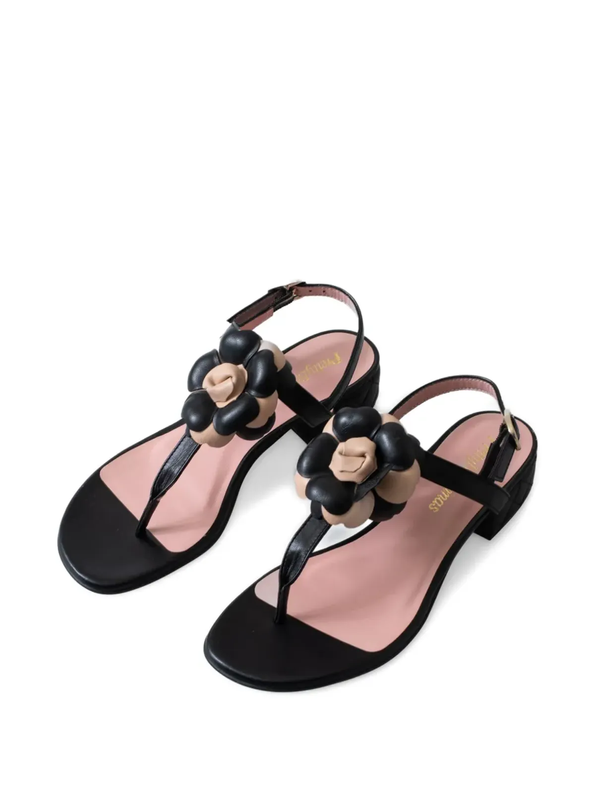 Pretty Ballerinas ラウンドトゥ レザー ヒールサンダル - ブラック - 画像4