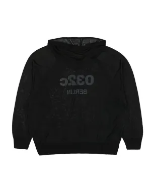 032c Selfie 透け感のあるフーディ - ブラック - サムネイル1