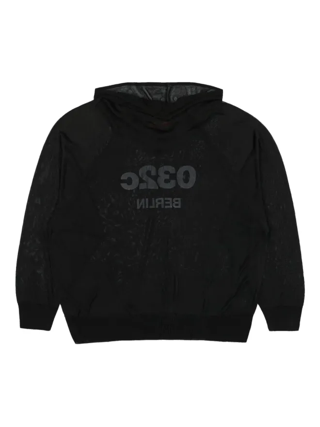 032c 032c Selfie 透け感のあるフーディ - ブラックの商品画像