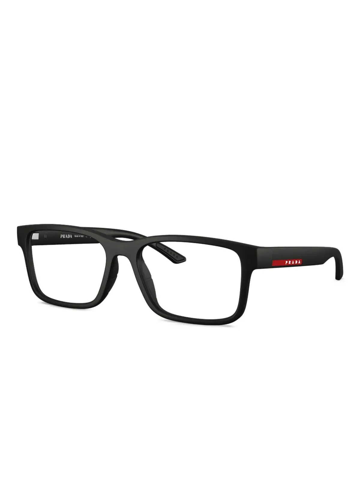 Prada Linea Rossa 矩形フレーム ストライプディテール メガネ - 画像2