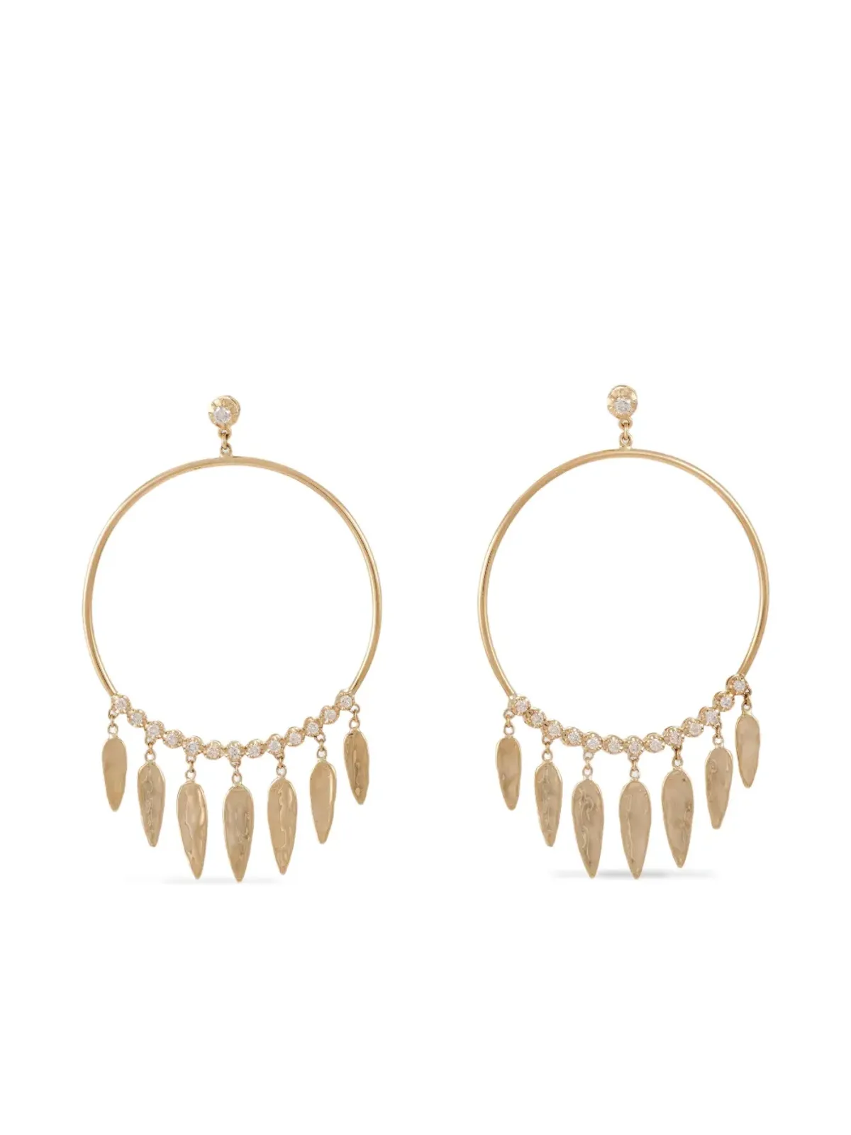 Jacquie Aiche 14K イエローゴールド フープ ダイヤモンド ピアス - 画像1