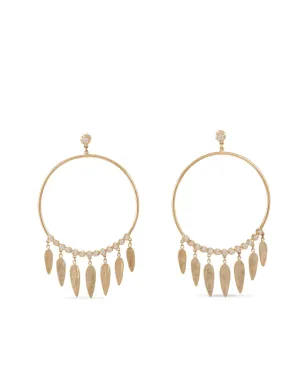 Jacquie Aiche 14K イエローゴールド フープ ダイヤモンド ピアス - サムネイル1