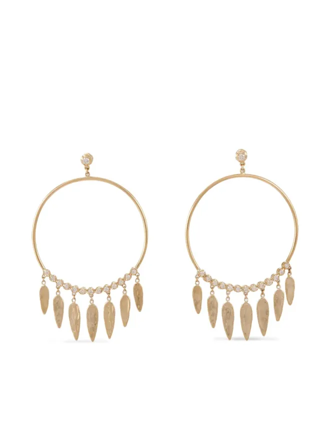 Jacquie Aiche Jacquie Aiche 14K イエローゴールド フープ ダイヤモンド ピアスの商品画像