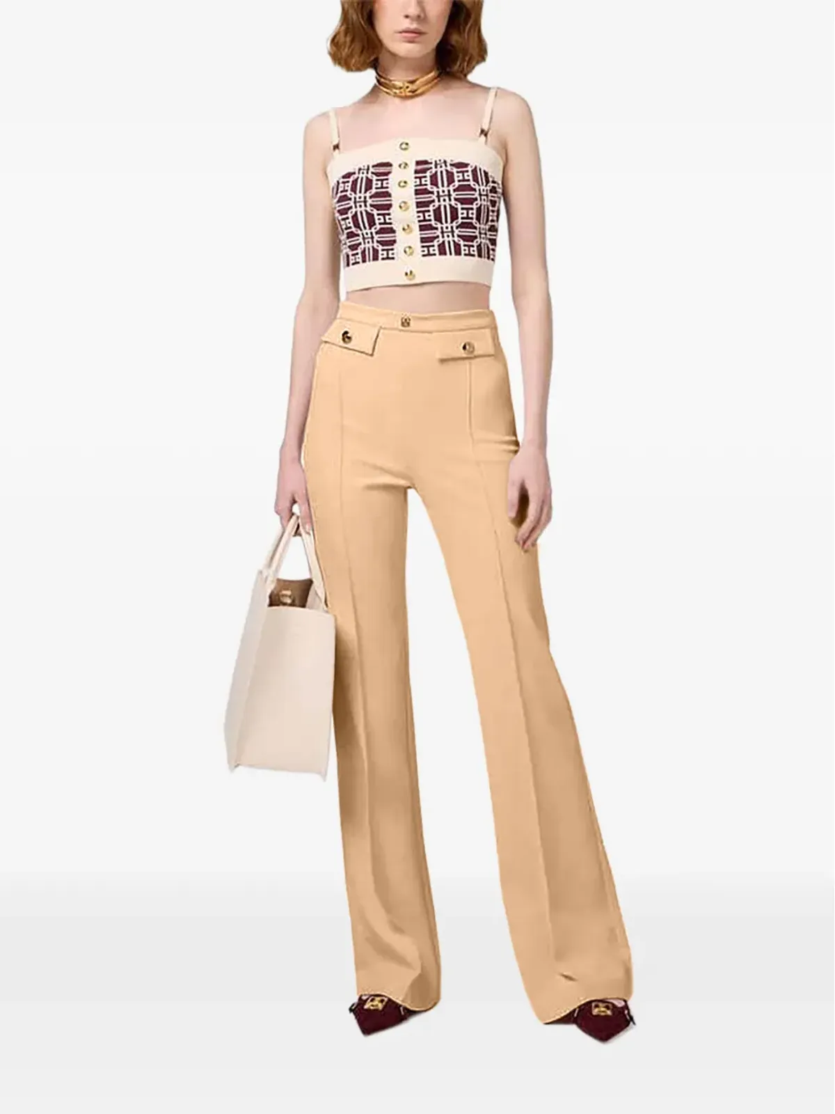 Elisabetta Franchi ボタンディテールパンツ - ニュートラルカラー - 画像2