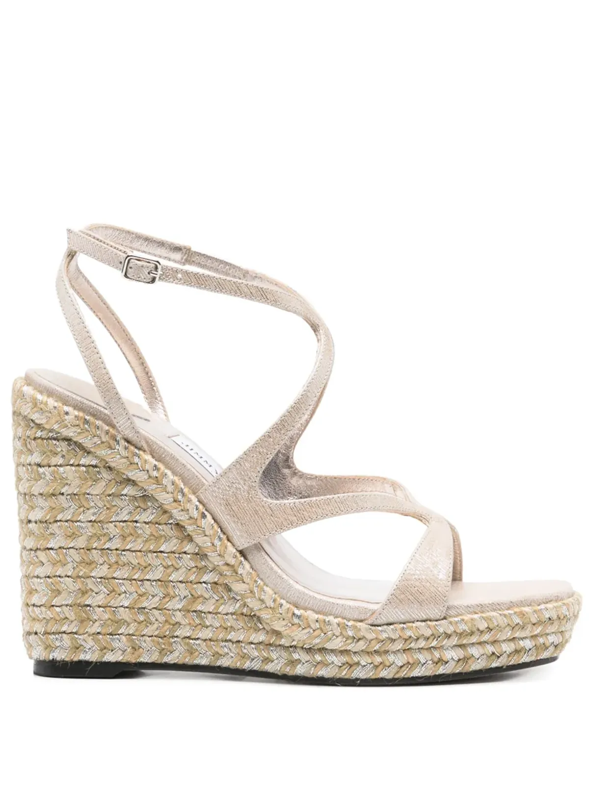 Jimmy Choo Ayla レザー ヒール付きエスパドリーユ - ベージュ - 画像1