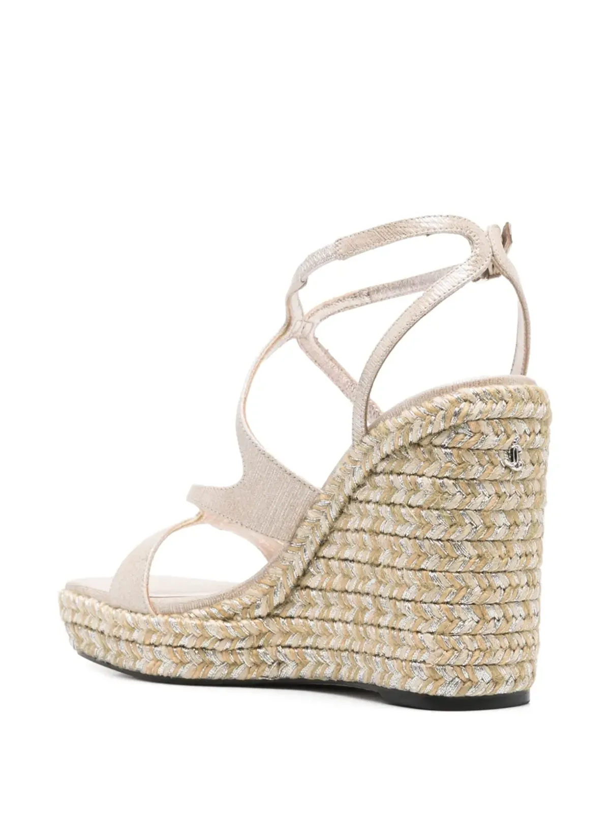 Jimmy Choo Ayla レザー ヒール付きエスパドリーユ - ベージュ - 画像3
