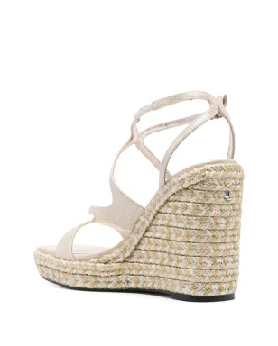 Jimmy Choo Ayla レザー ヒール付きエスパドリーユ - ベージュ - サムネイル3