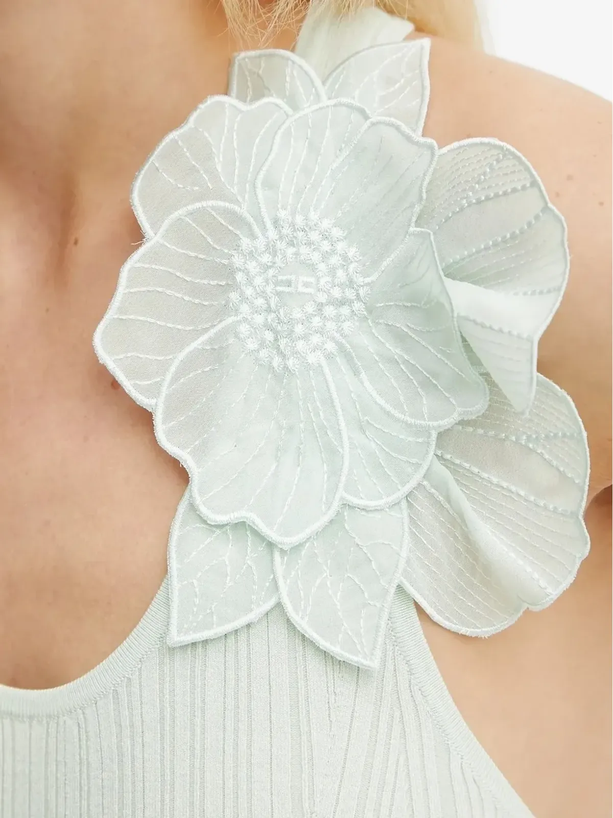 Elisabetta Franchi 花モチーフの装飾が施されたリブ編みのタンクトップ - 画像4