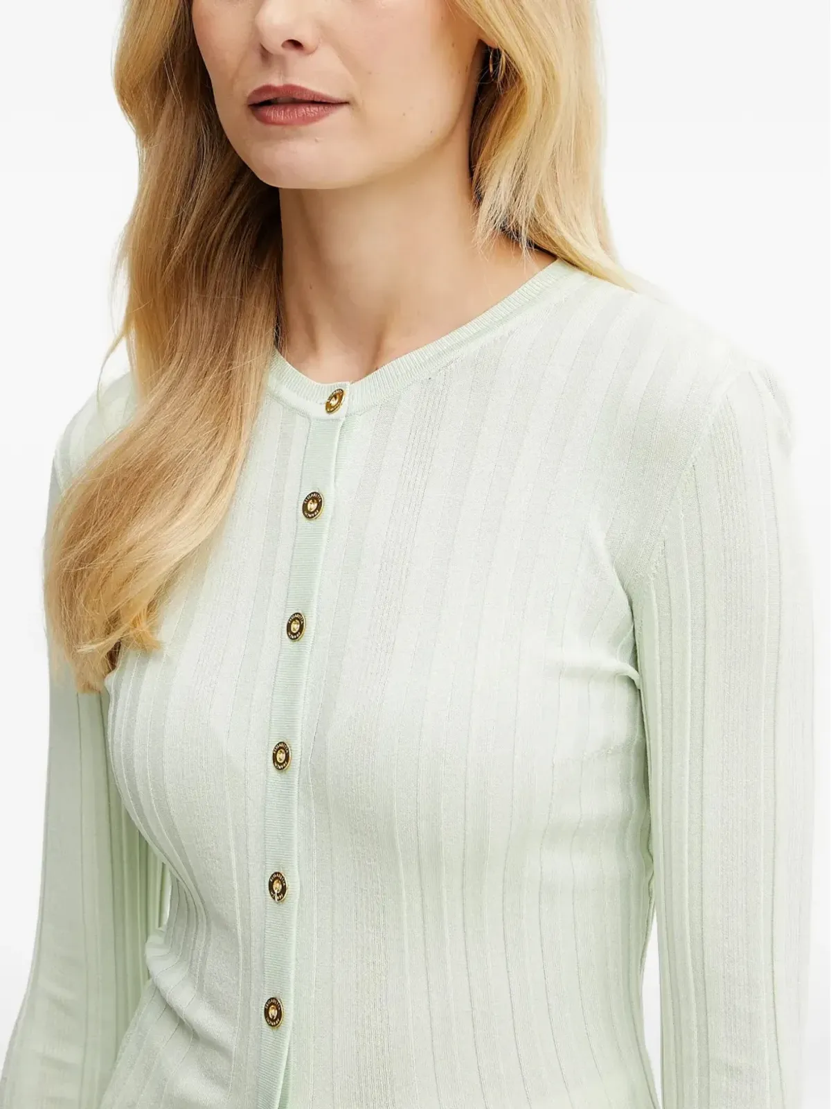 Elisabetta Franchi リブ編みボタン付きカーディガン - 画像4