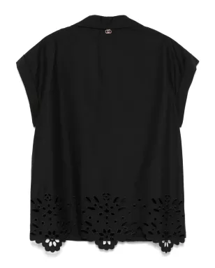 LIU JO VネックTシャツ ブラック - サムネイル2
