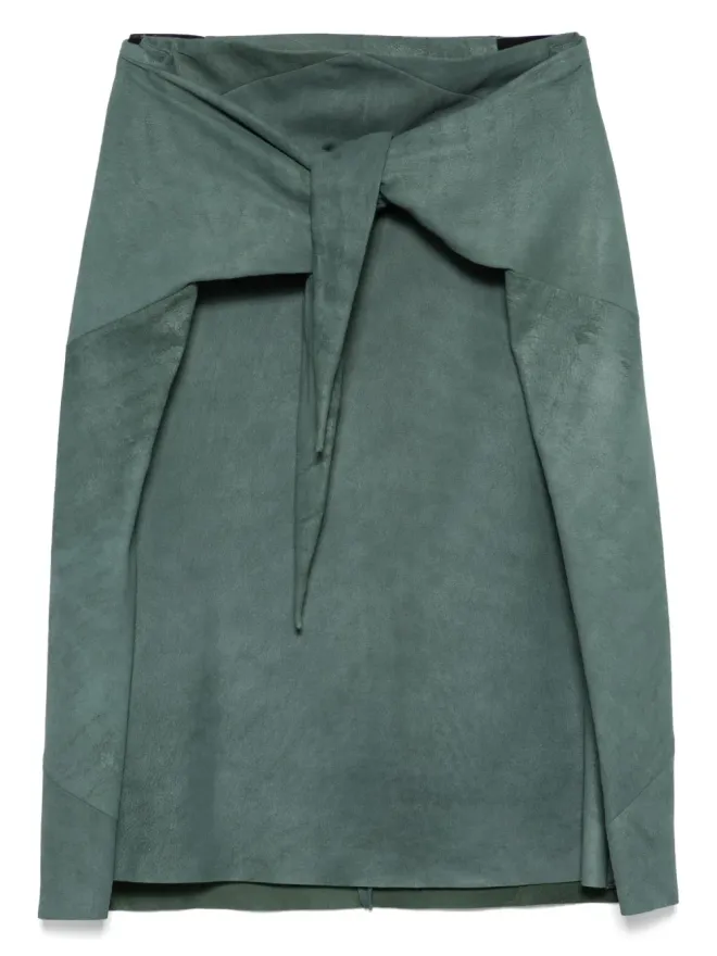 Rick Owens Rick Owens レザー ミディスカートの商品画像