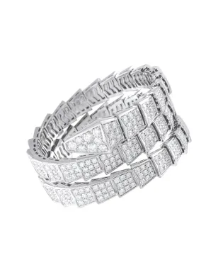 Bvlgari Pre-Owned 18Kホワイトゴールド ヴァイパー ダイヤモンド ブレスレット - サムネイル1