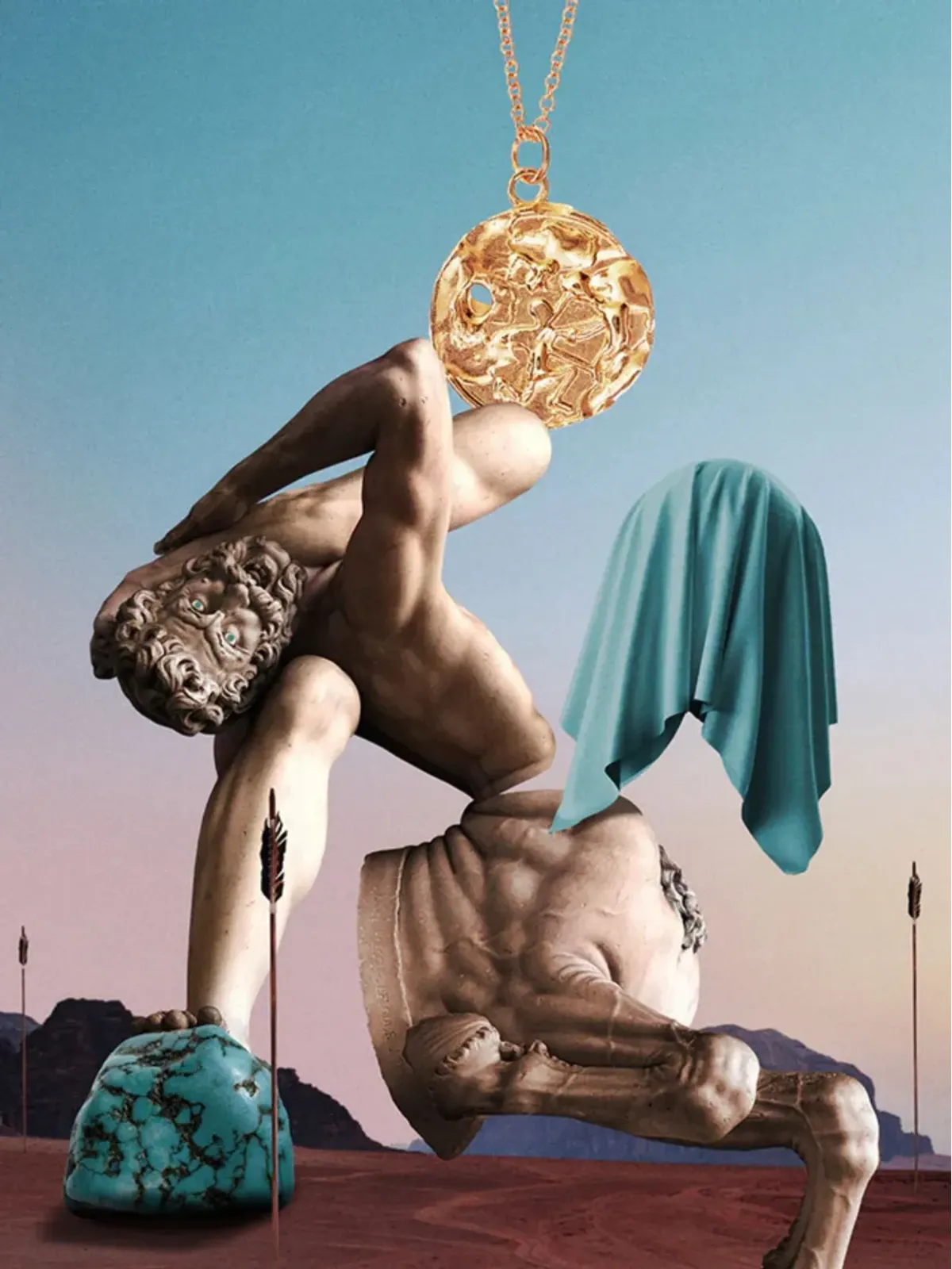 Alighieri サジタリウス メダリオン ネックレス - ゴールド - 画像4