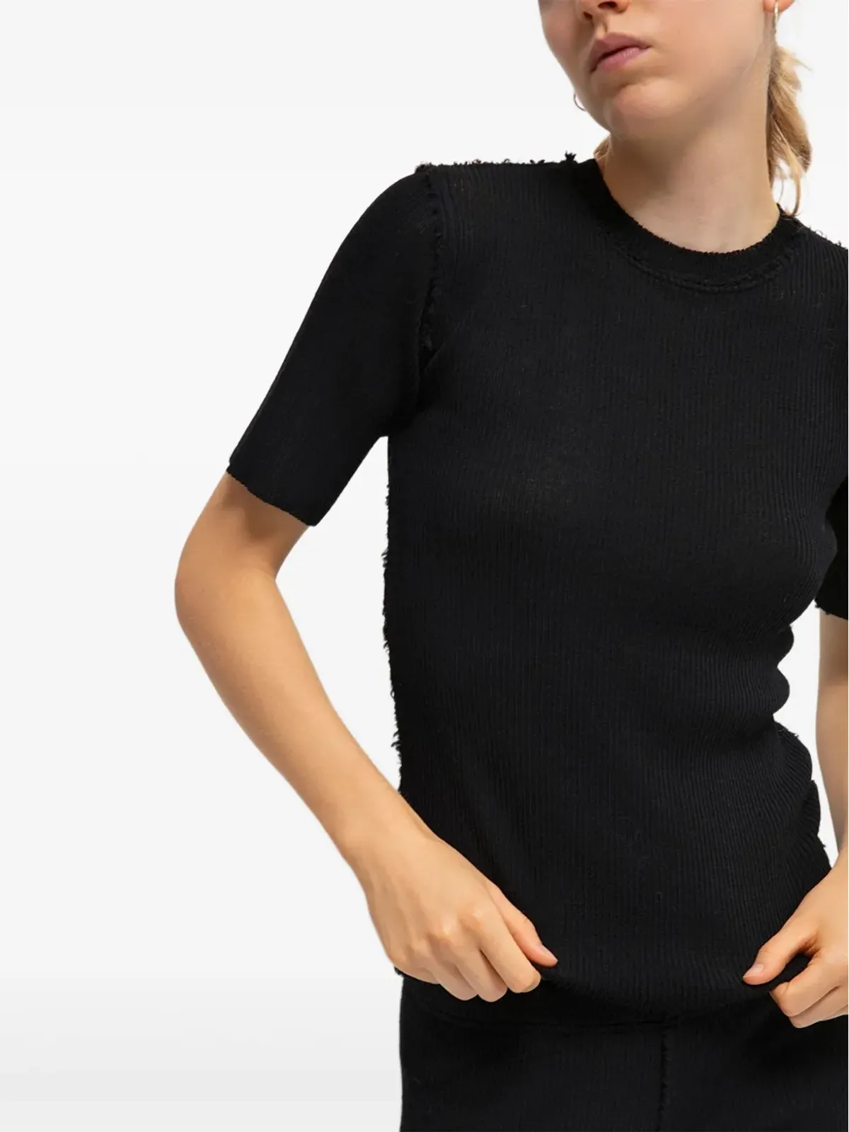 Gudrun & Gudrun ブリタ リブ編みTシャツ - 画像3