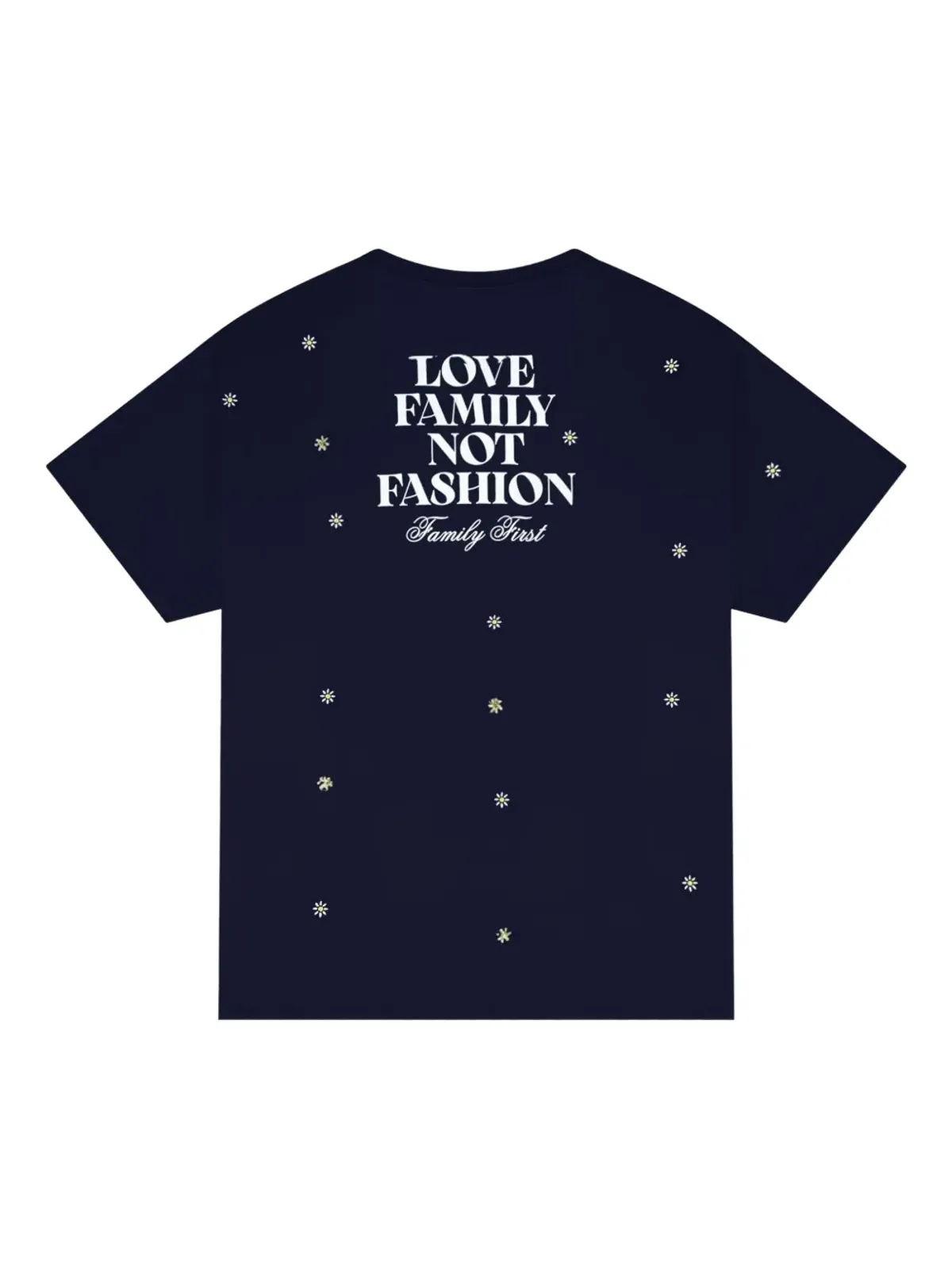 Family First 花柄刺繍のTシャツ - 画像2