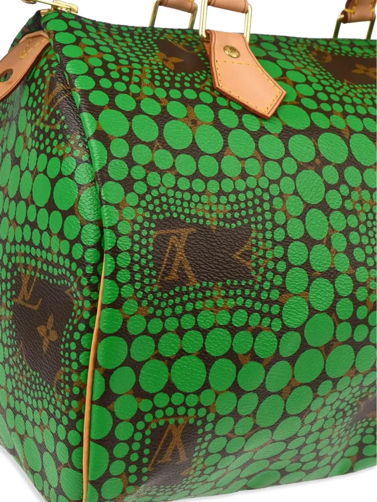 Louis Vuitton ビンテージ × 草間彌生 2012年 スピーディー30 トートバッグ - グリーン - 画像3
