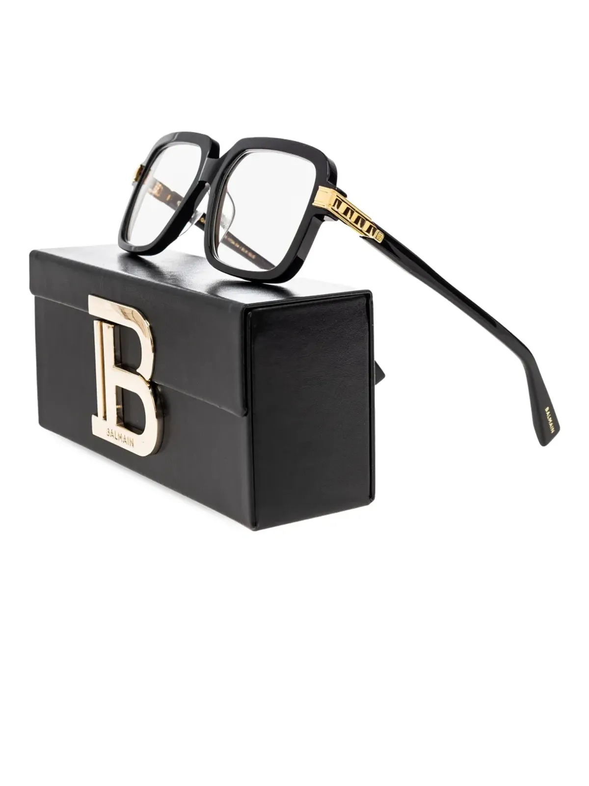 Balmain Eyewear スクエアフレームメガネ - ブラック - 画像3