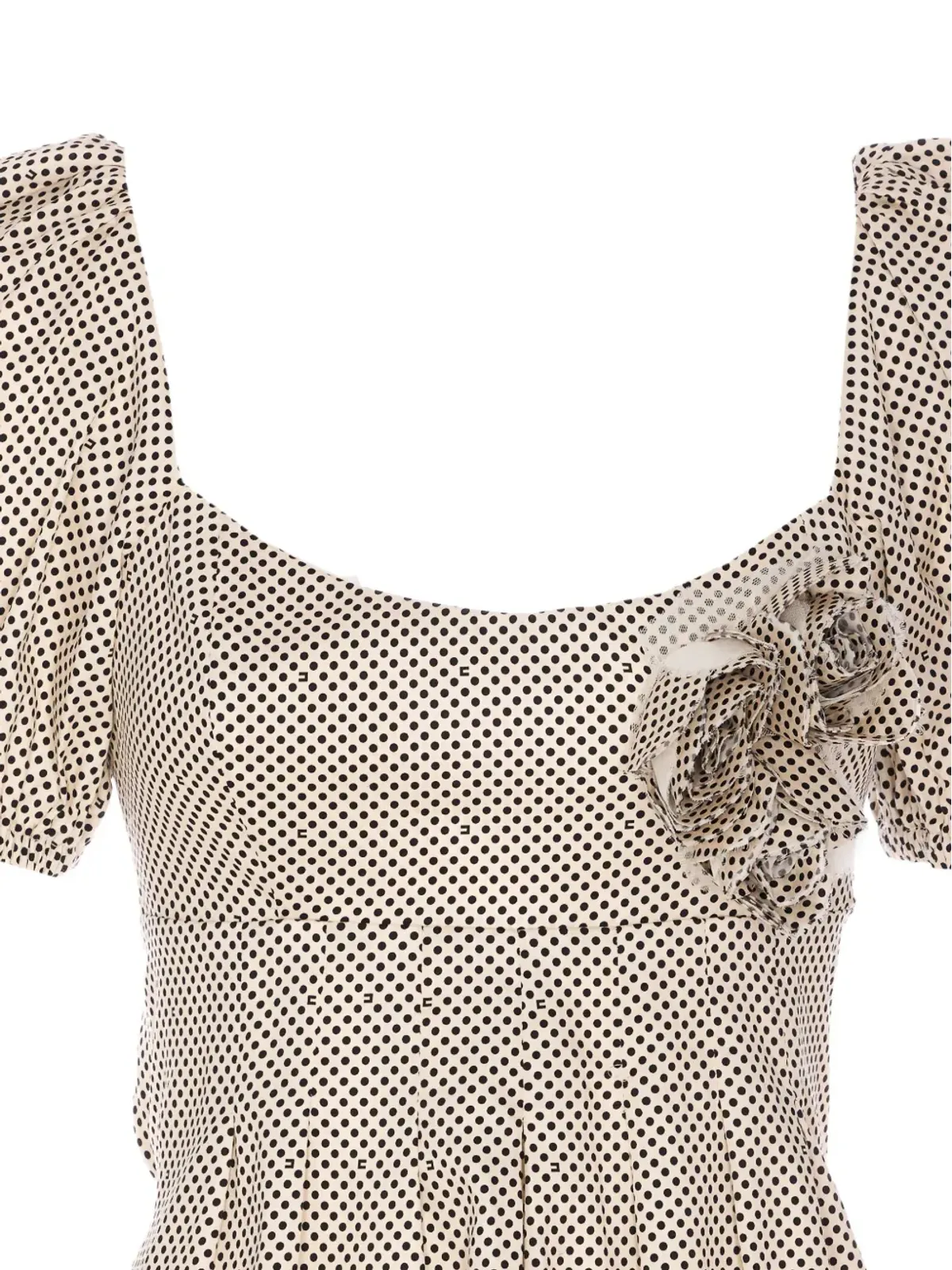Elisabetta Franchi パフスリーブ ドット柄 ドレス - 画像4