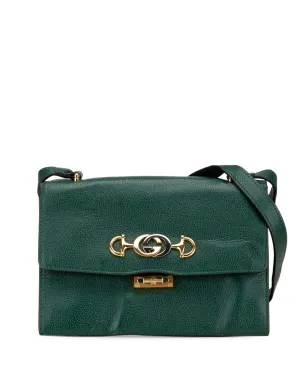 Gucci ビンテージ 2000-2015 レザー ズミ フラップ クロスボディバッグ グリーン - サムネイル1
