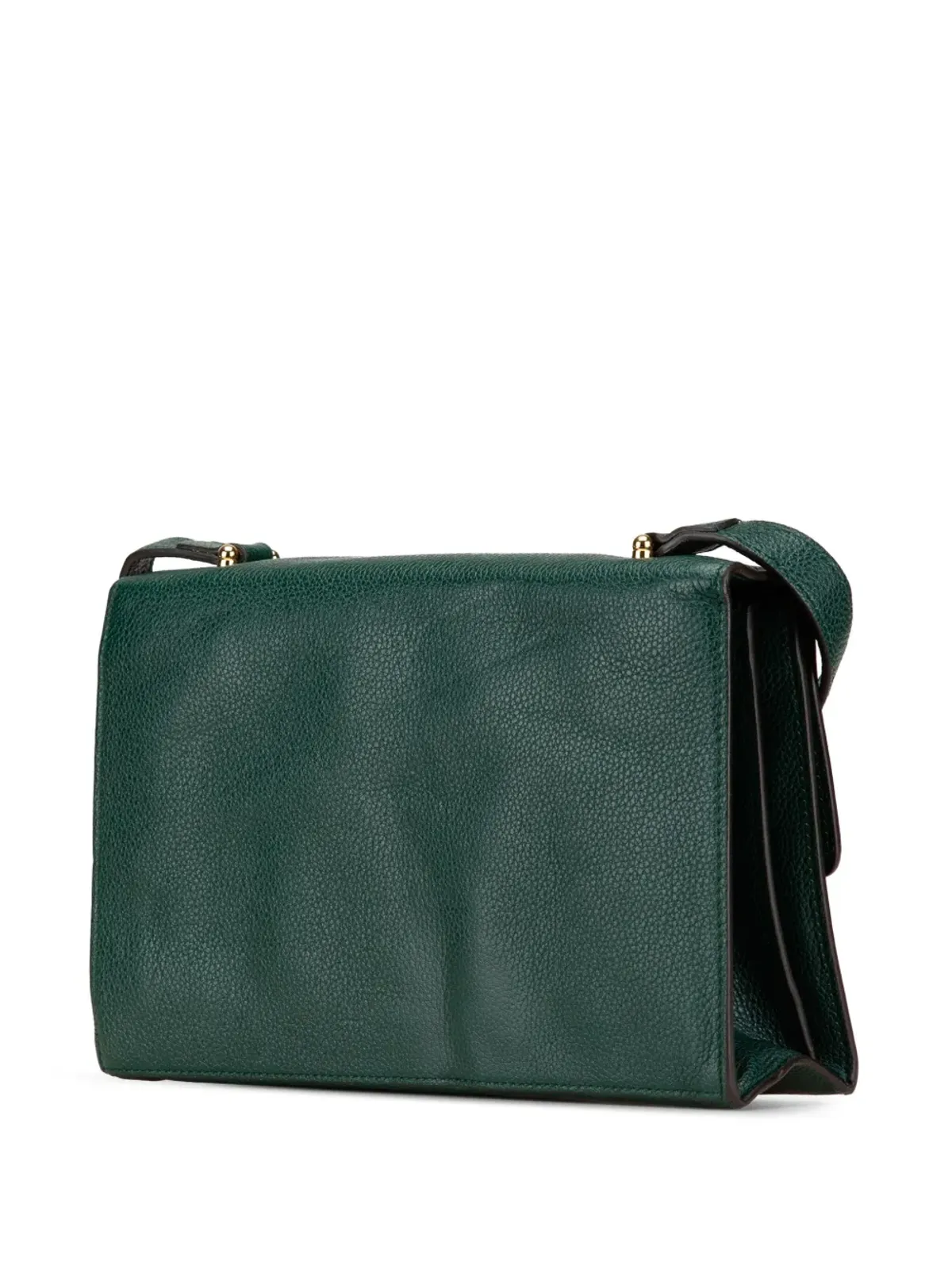 Gucci ビンテージ 2000-2015 レザー ズミ フラップ クロスボディバッグ グリーン - 画像2
