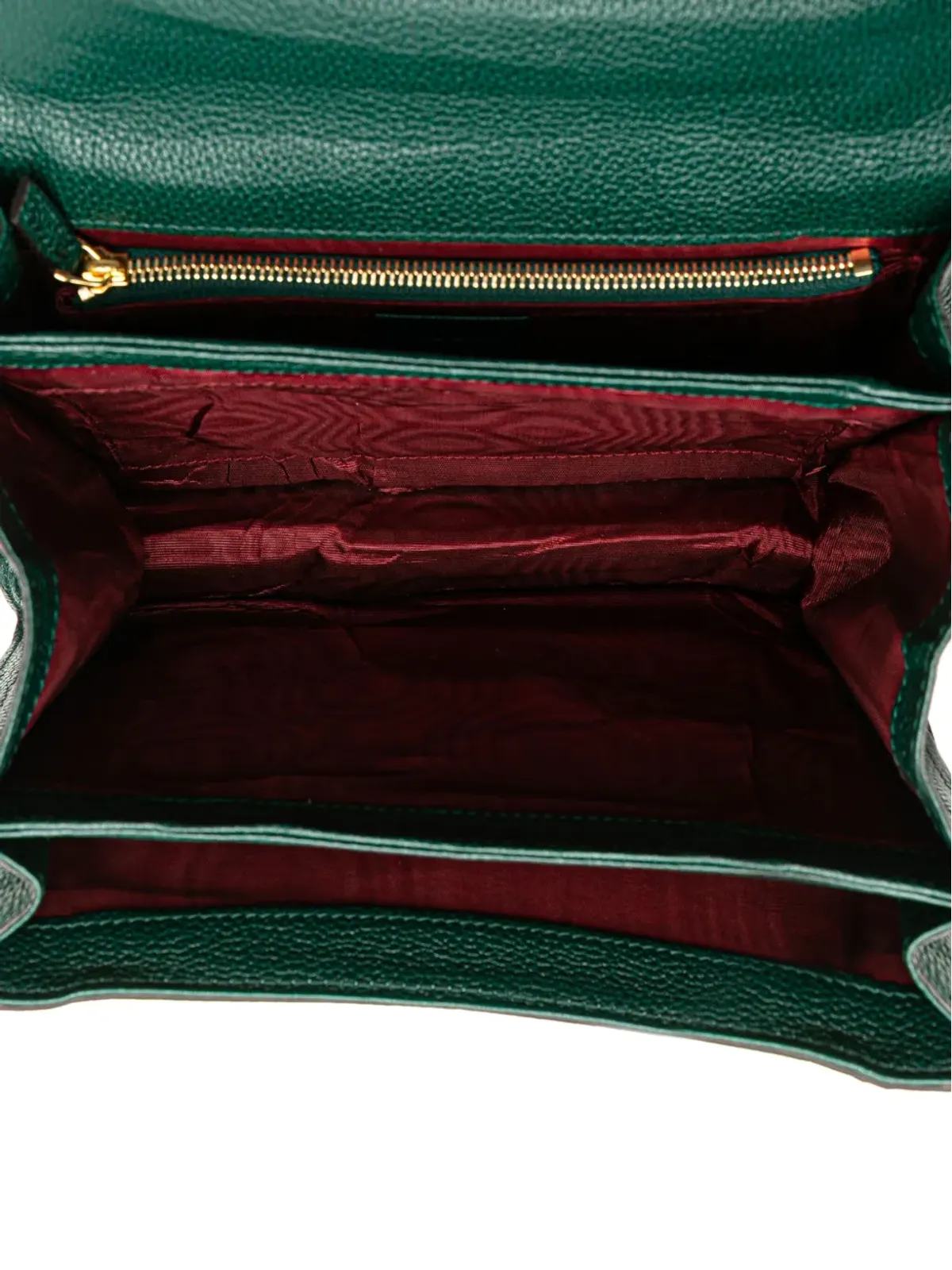 Gucci ビンテージ 2000-2015 レザー ズミ フラップ クロスボディバッグ グリーン - 画像4