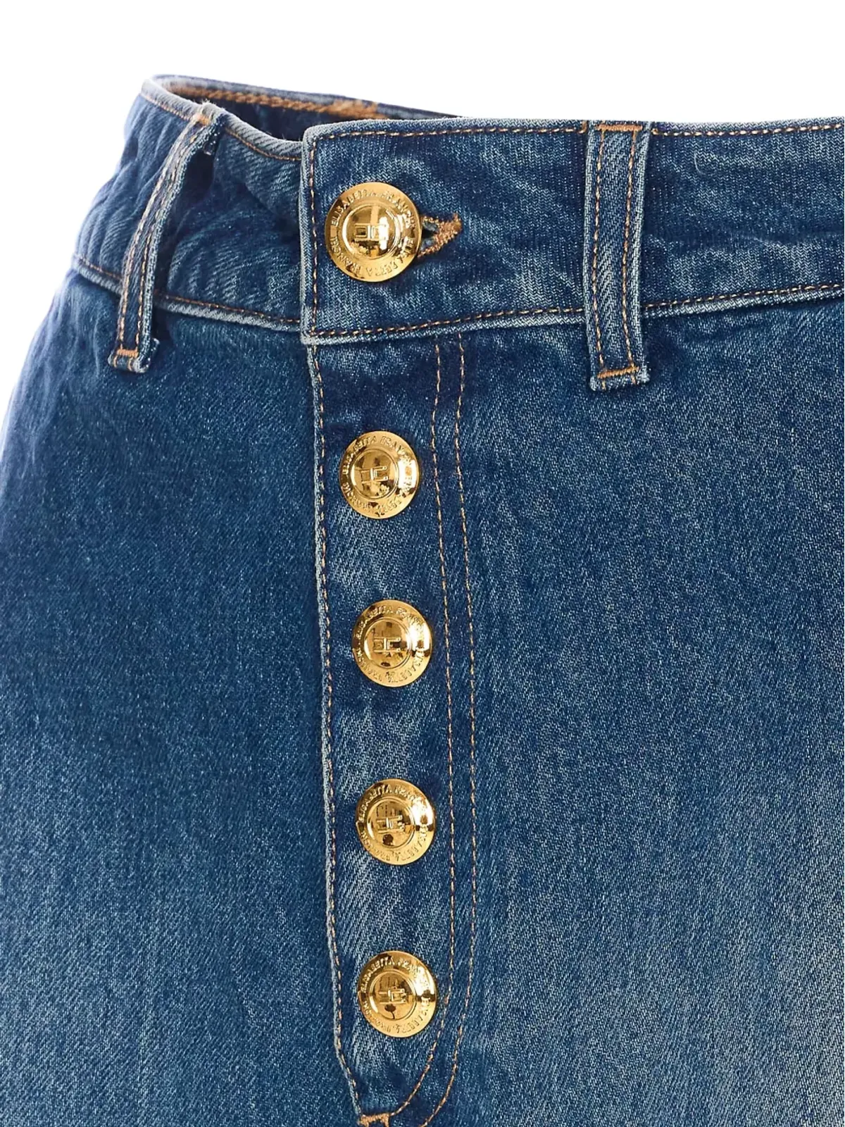 Elisabetta Franchi ハイウエスト ボタンアップ デニムショーツ - ブルー - 画像3