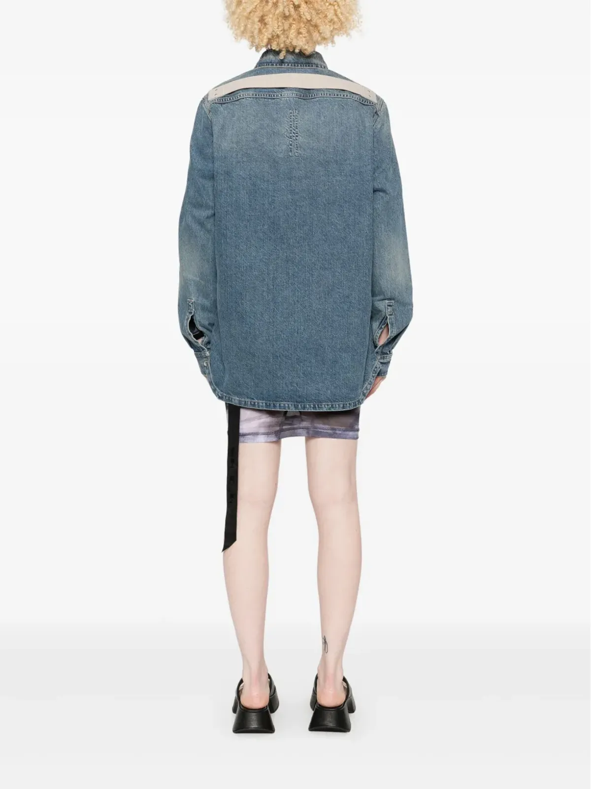 Rick Owens DRKSHDW デニムオーバーシャツ ブルー - 画像4
