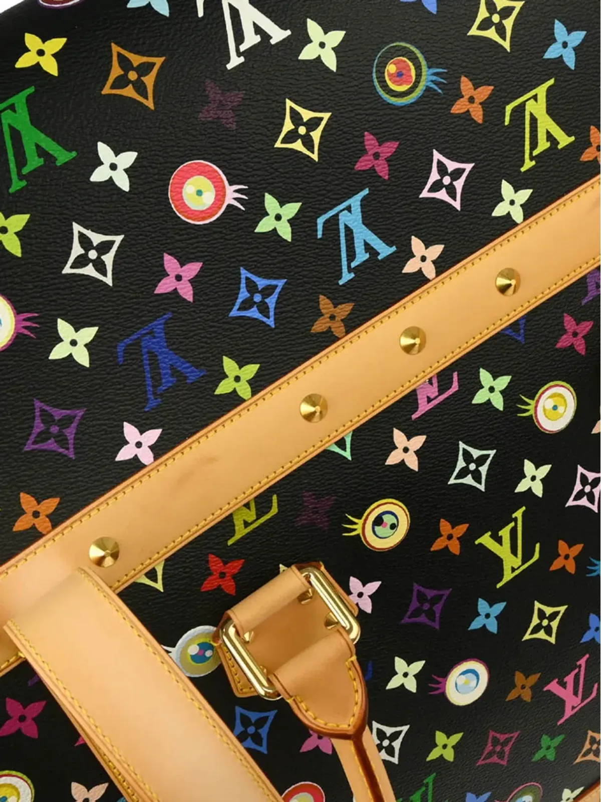 Louis Vuitton ビンテージ × Takashi Murakami 2003 Eye Love Monogram トートバッグ - ブラック - 画像5