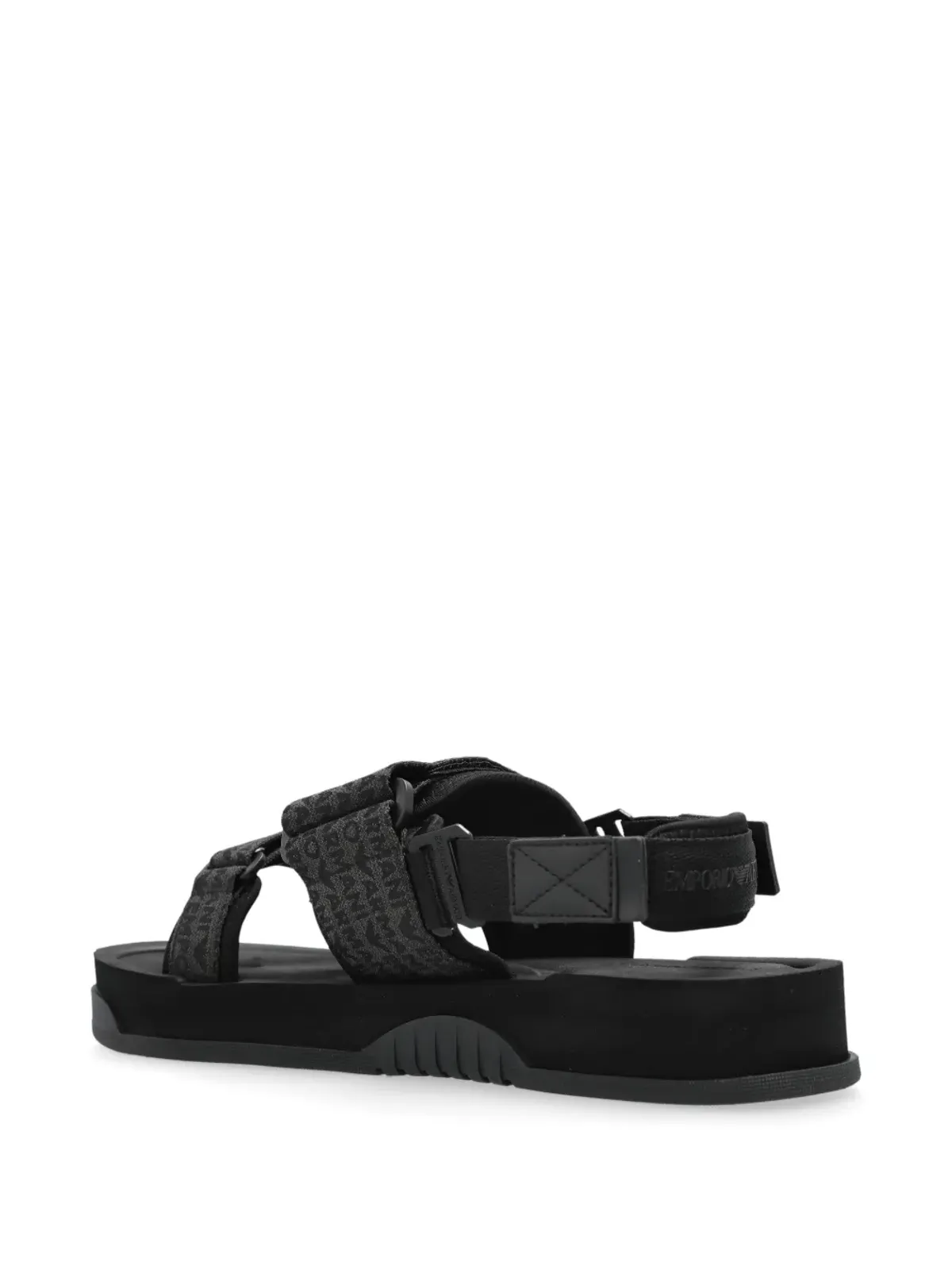 Emporio Armani ロゴジャカード サンダル - ブラック - 画像3