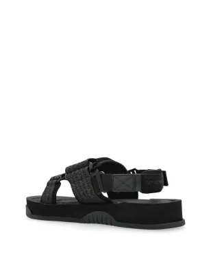 Emporio Armani ロゴジャカード サンダル - ブラック - サムネイル3