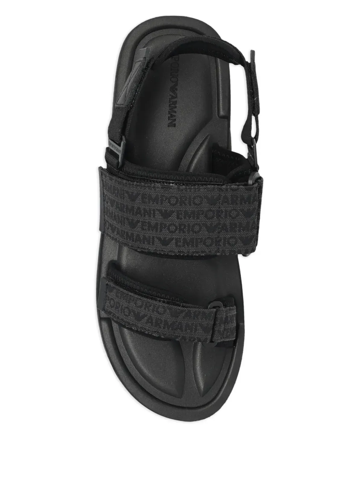 Emporio Armani ロゴジャカード サンダル - ブラック - 画像4