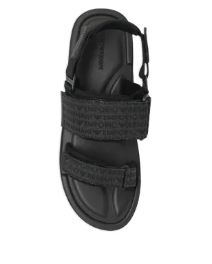 Emporio Armani ロゴジャカード サンダル - ブラック - サムネイル4