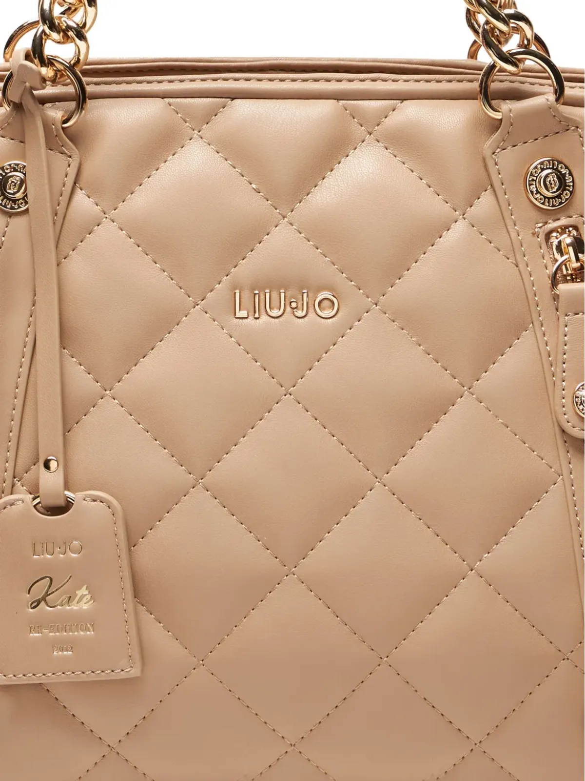 LIU JO キルテッド トートバッグ ピンク - 画像5