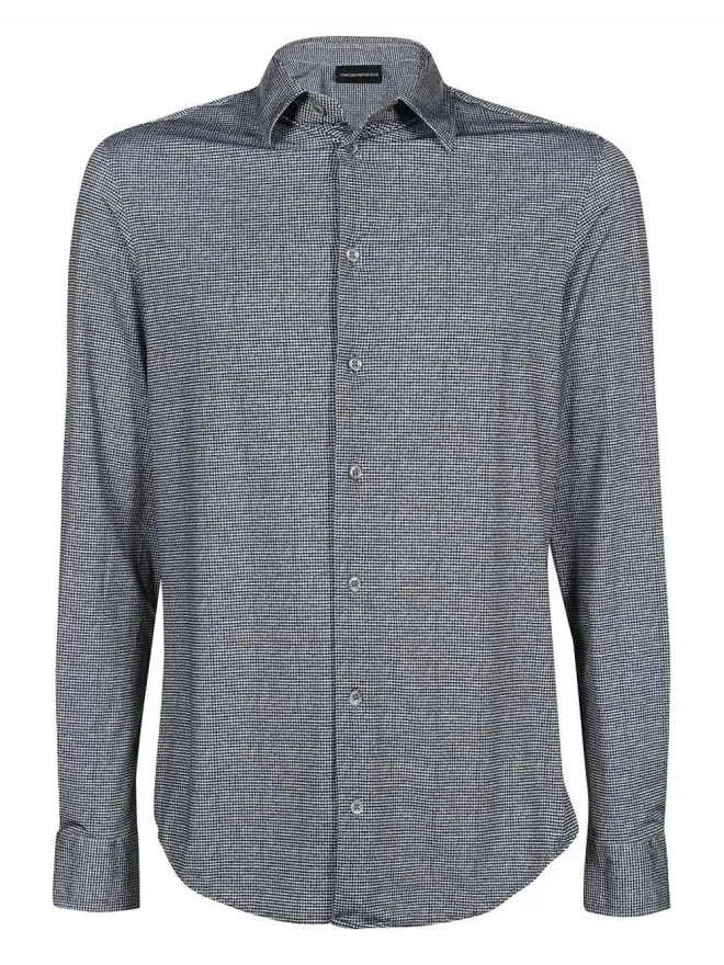 Emporio Armani Emporio Armani 千鳥格子柄シャツ - ブラックの商品画像