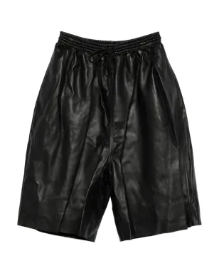 LỰU ĐẠN レザーショーツ - Black - サムネイル1