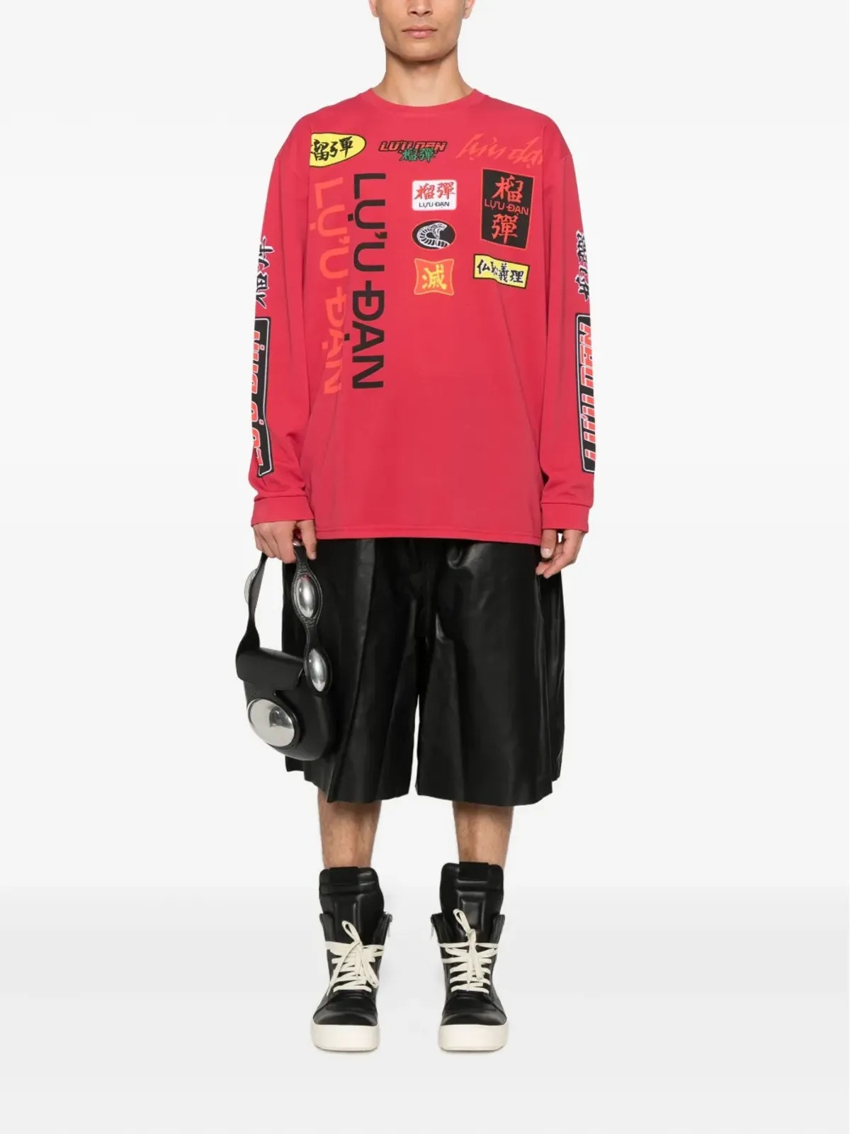 LỰU ĐẠN レザーショーツ - Black - 画像2