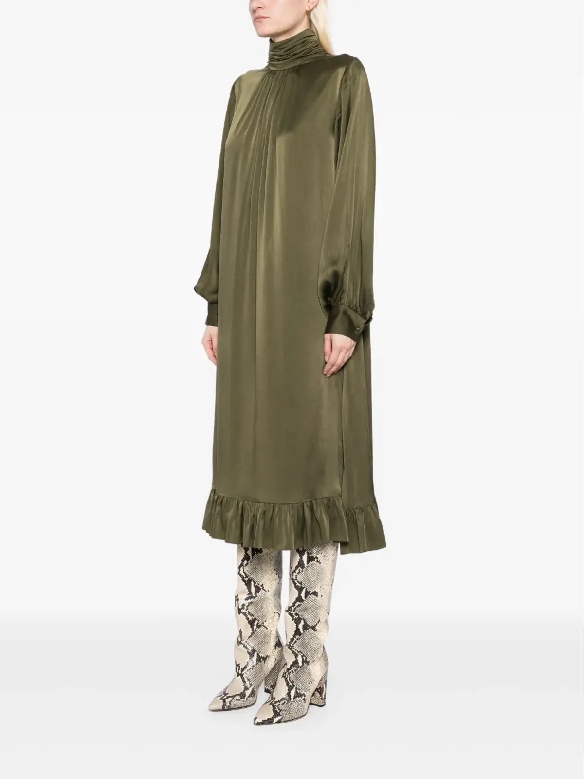 Cynthia Rowley モンロー・シルク・シャルムーズ・ドレス - 画像3